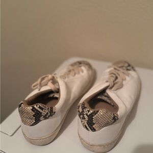 Women's White Raven White and Snake Print Sneakers